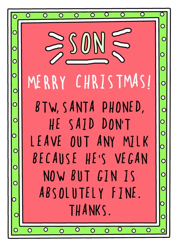 Christmas Son Santa Milk